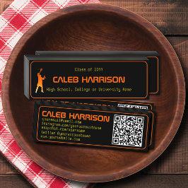 Slank Black Modern Tech Afstuderen Mini Visitekaartje