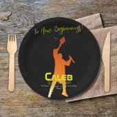 Slank Black Modern Tech Afstuderen Papieren Bordje