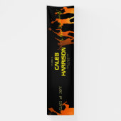 Slank Black Modern Tech Afstuderen Spandoek (Verticaal)