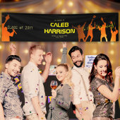 Slank Black Modern Tech Afstuderen Spandoek