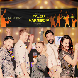 Slank Black Modern Tech Afstuderen Spandoek