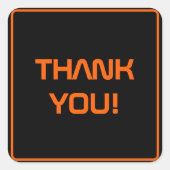 Slank Black Modern Tech Afstuderen Vierkante Sticker (Voorkant)