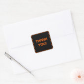 Slank Black Modern Tech Afstuderen Vierkante Sticker (Envelop)