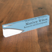 Slank blauw en grijs naambord (Zijkant)