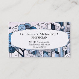 Slank blauw en wit afsprakenkaartje