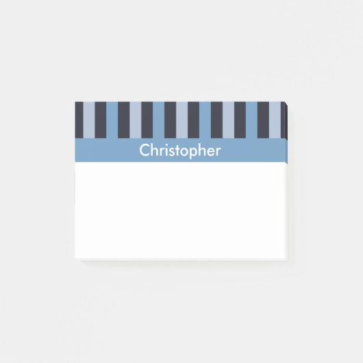 Slank blauw gestreept post-it® notes (Voorkant)