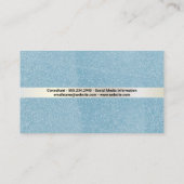 Slank blauw textiel visitekaartje (Achterkant)