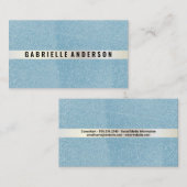 Slank blauw textiel visitekaartje (Voorkant / Achterkant)