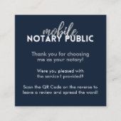 Slank Blue Silver Google Review QR Code Notaris Vierkante Visitekaartje (Voorkant)