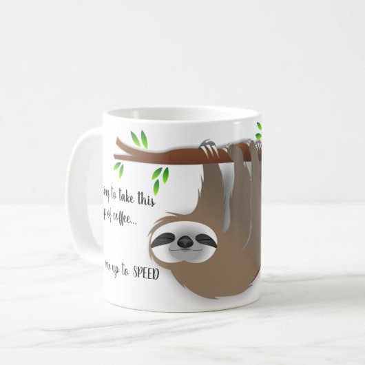 Slank bruin glanzend op een boomtak koffiemok (Voorkant links)