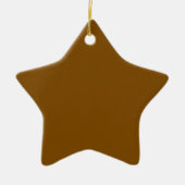Slank bruin keramisch sterornament voor decoratie (Voorkant)