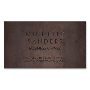 Slank bruin textiel Eenvoudige achtergrond Magnetisch Visitekaartje