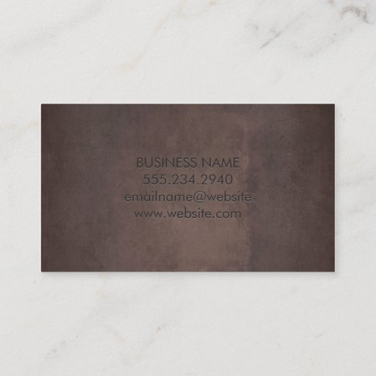 Slank bruin textiel | Eenvoudige achtergrond Visitekaartje (Achterkant)