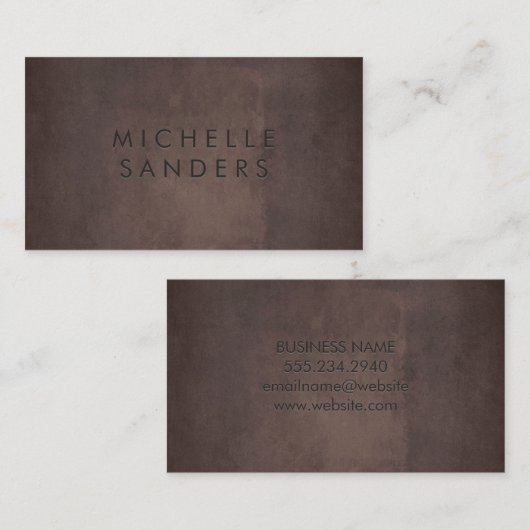 Slank bruin textiel | Eenvoudige achtergrond Visitekaartje (Voorkant / Achterkant)