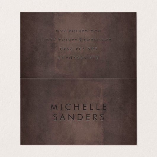 Slank bruin textiel | Eenvoudige achtergrond Visitekaartje (Buitenkant ongevouwen)