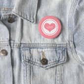 Slank Button, roze Ronde Button 5,7 Cm (In situ)