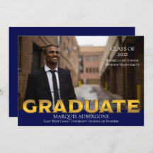 Slank College | Univ Foto Afstuderen Blue | Goud