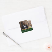 Slank College | Univ Foto Afstuderen Green | Goud Vierkante Sticker (Envelop)