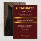 Slank College | Univ Maroon | Gold Graduation Part Kaart (Voorkant / Achterkant)