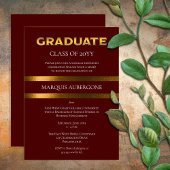 Slank College | Univ Maroon | Gold Graduation Part Kaart