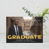 Slank College | Univ Photo Afstuderen Black | Goud Kaart (Staand voorkant)
