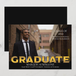 Slank College | Univ Photo Afstuderen Black | Goud Kaart