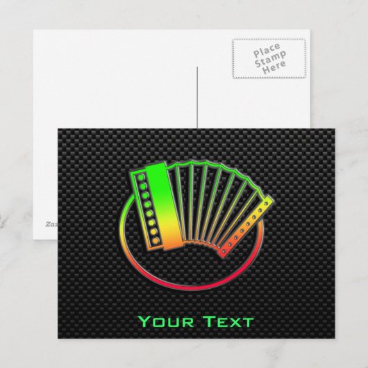 Slank cordion briefkaart (Voorkant / Achterkant)