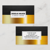 Slank, donker metaal | Gold Metallic Colour Block Visitekaartje (Voorkant / Achterkant)