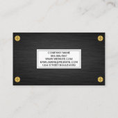 Slank, donker metaal | Goudmetalen schroeven Visitekaartje (Achterkant)