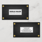 Slank, donker metaal | Goudmetalen schroeven Visitekaartje (Voorkant / Achterkant)