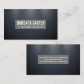 Slank, donkerblauw, grijs visitekaartje (Voorkant / Achterkant)