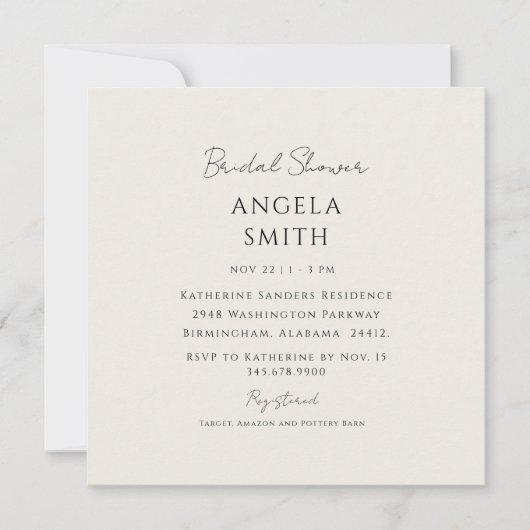 Slank & eenvoudig crème Vrijgezellenfeest vierkant Kaart (Voorkant)