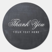 Slank Eenvoudig Elegant Modern Chalkboard Dank u Ronde Sticker (Voorkant)