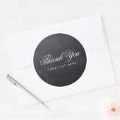 Slank Eenvoudig Elegant Modern Chalkboard Dank u Ronde Sticker (Envelop)