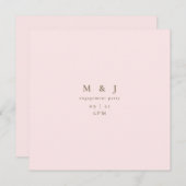 Slank & Eenvoudig Modern Blush Vierkant Verloving Kaart (Voorkant / Achterkant)