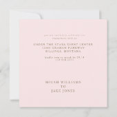 Slank & Eenvoudig Modern Blush Vierkant Verloving Kaart (Achterkant)