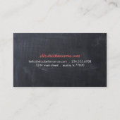 Slank Eenvoudig Modern Chalkboard Visitekaartje (Achterkant)