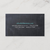 Slank Eenvoudig Modern Chalkboard Visitekaartje (Achterkant)