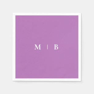 Slank eenvoudig orchidee en wit monogram Napkins Servet