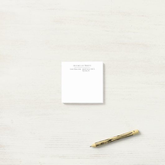 Slank Eenvoudig Wit Modern Professioneel Post-it® Notes (Op bureau)