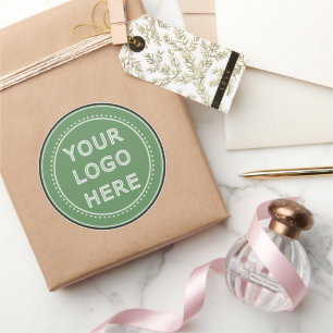 Slank, eigentijds, gepolijst en aanpasbaar. ronde sticker