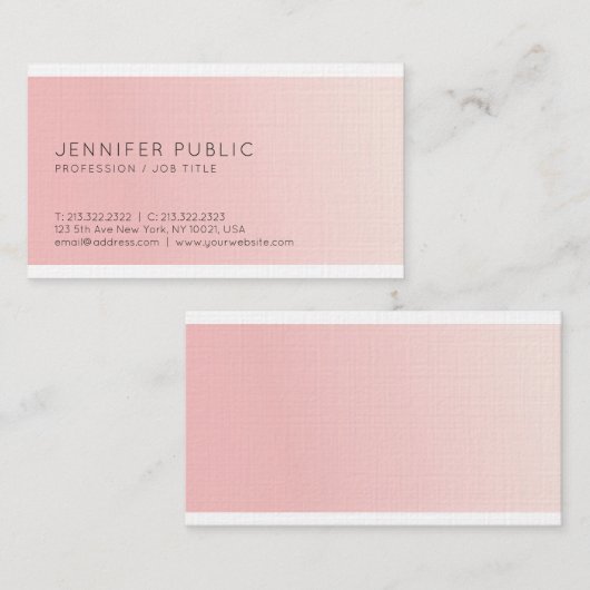 Slank Elegant Design Trendy Pink Plain Luxe Visitekaartje (Voorkant / Achterkant)