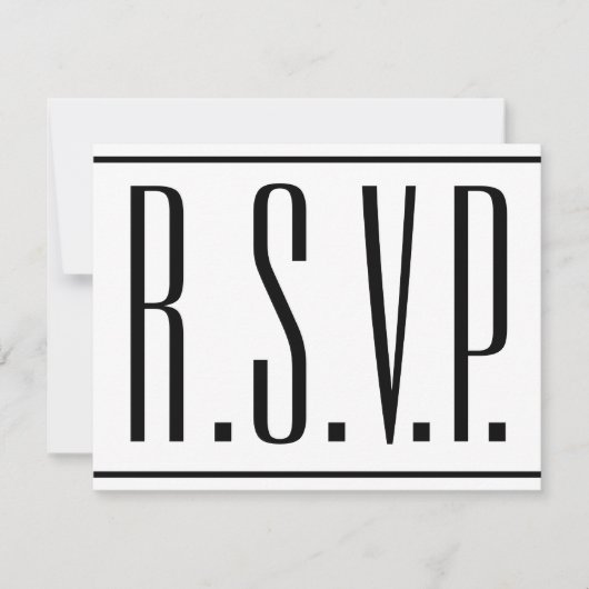 Slank, elegant evenement "R.S.V.P." Kaart (Voorkant)