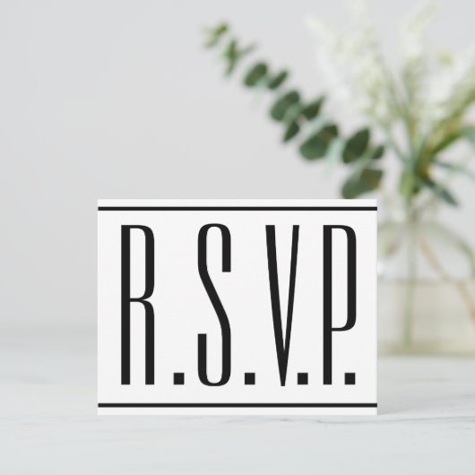 Slank, elegant evenement "R.S.V.P." Kaart (Staand voorkant)