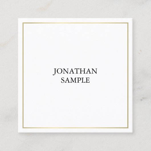 Slank elite design rendy Gold Plain Moderne Chic Vierkante Visitekaartje (Voorkant)