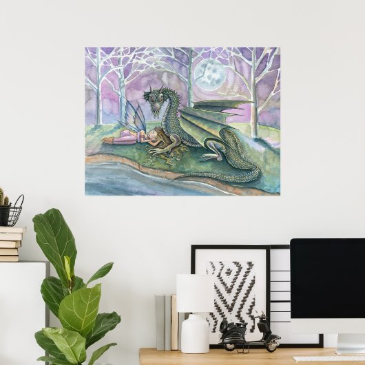 Slank en draak Poster afdrukken (Thuiskantoor)