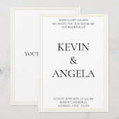 Slank en eenvoudig: moderne minimalistische bruilo kaart (Voorkant / Achterkant)