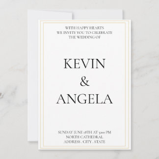 Slank en eenvoudig: moderne minimalistische bruilo kaart