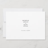 Slank en eenvoudig Monogram B/W Parents II Uitnodi Kaart (Achterkant)