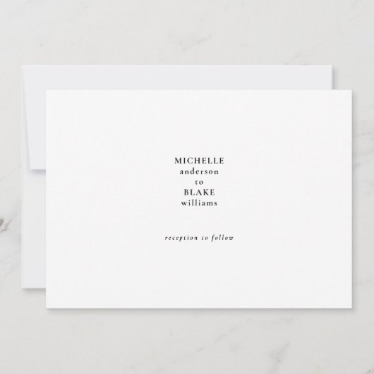 Slank en eenvoudig Monogram B/W Parents II Uitnodi Kaart (Achterkant)